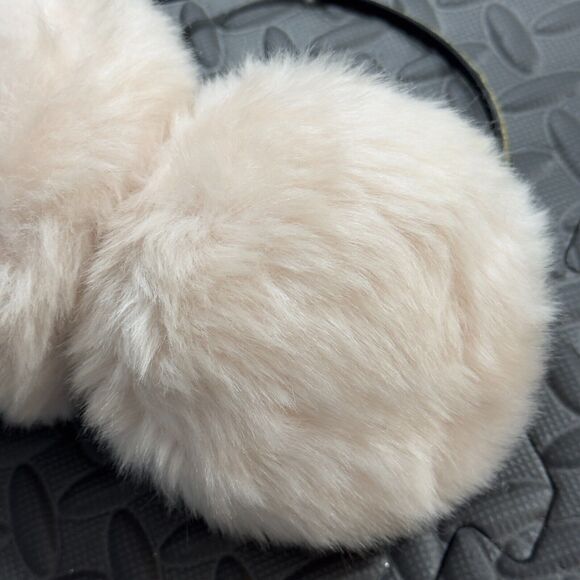 Girls Winter Warm Adjustable Faux Fur Soft Plush Earmuffs Ear Warmers - Beige - Picture 2 of 4